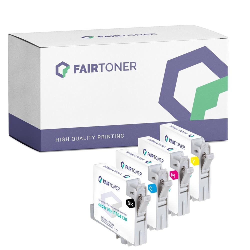 FairToner Set 4 Patronen Epson T0711-T0714 1xbk 1xcmy