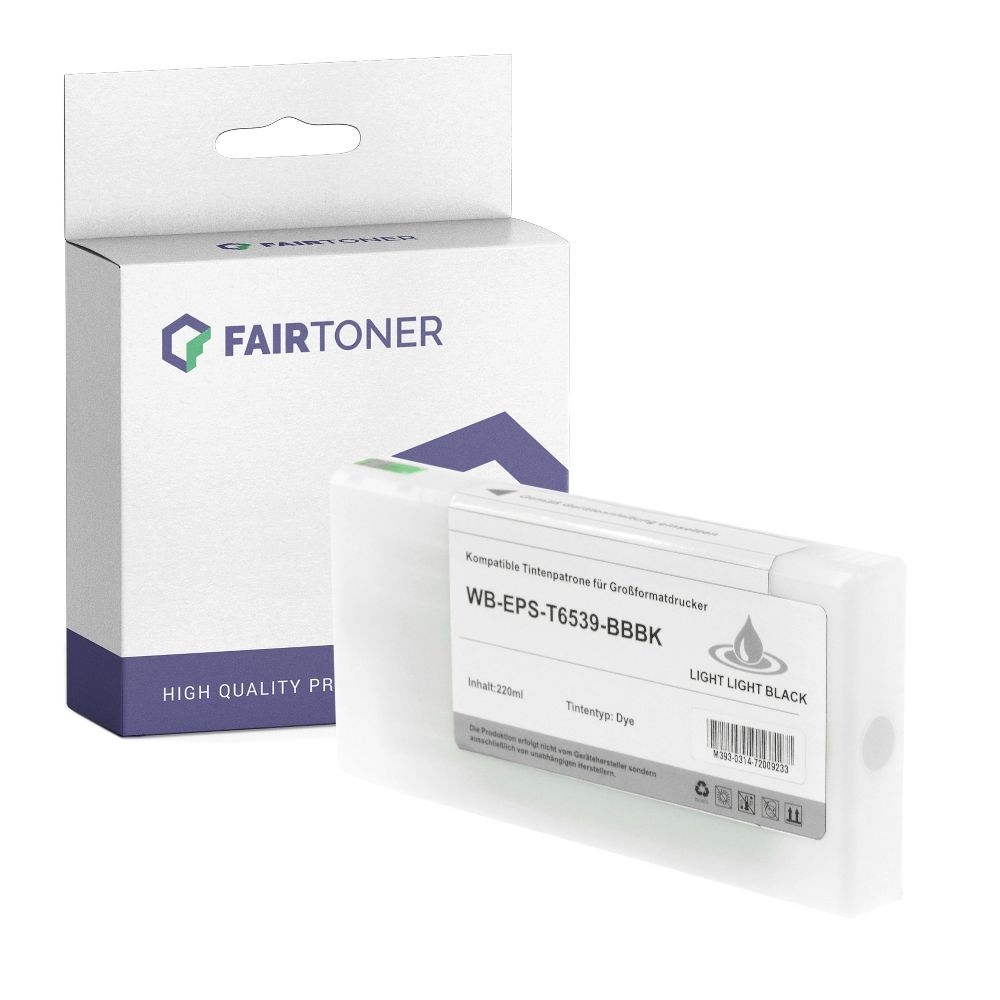 FairToner kompatibel für Epson Tintenpatrone C13T653900 / T6539 Schwarz Hell Hell