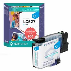 FairToner kompatibel für Brother Tintenpatrone LC-527C Cyan [XL Füllmenge]