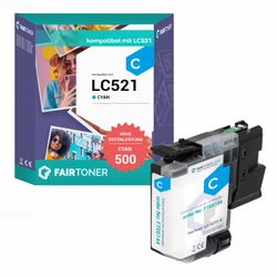 FairToner kompatibel für Brother Tintenpatrone LC-521C Cyan