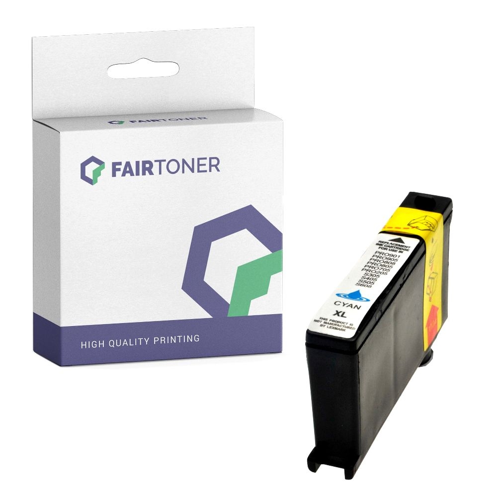 FairToner kompatibel für Lexmark Tintenpatrone 14N1093E / 100XLA Cyan