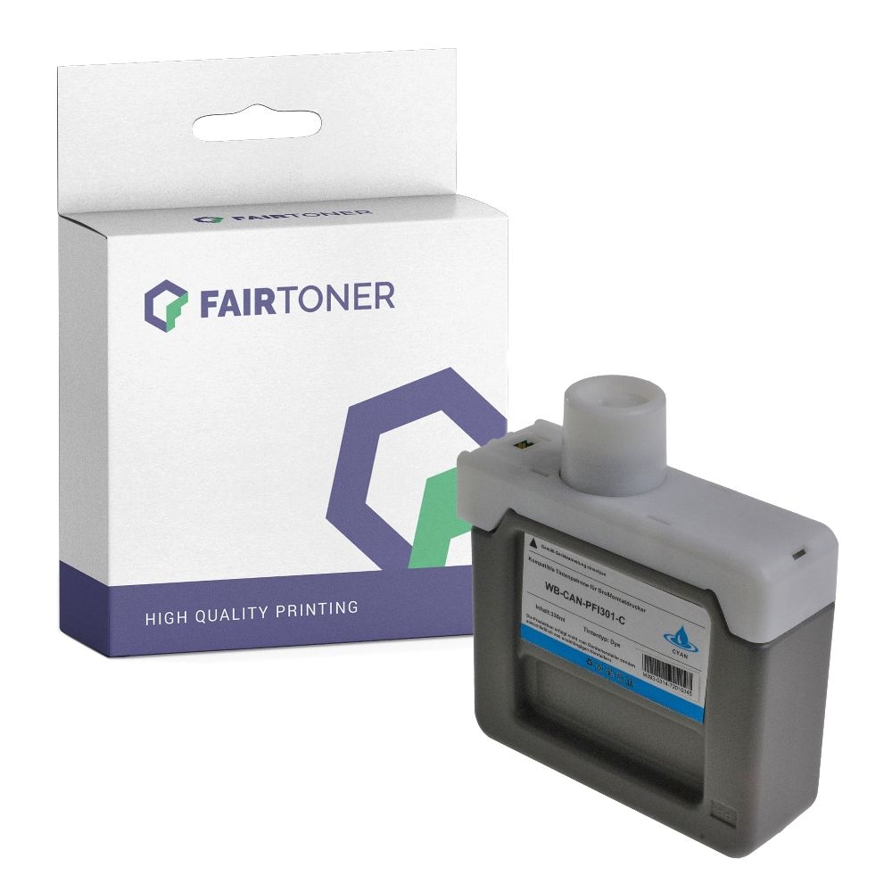 FairToner kompatibel für Canon Tintenpatrone 1487B001 / PFI-301C Cyan