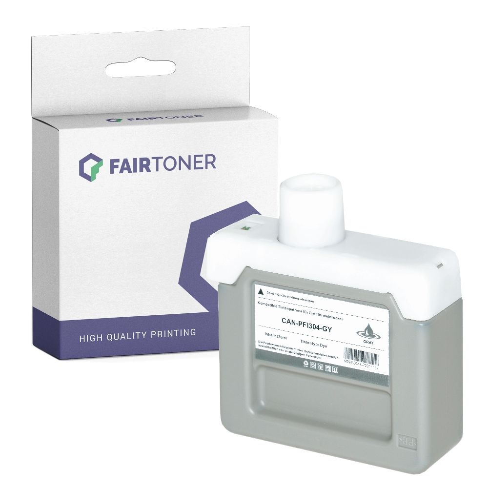 FairToner kompatibel für Canon Tintenpatrone 3858B005 / PFI-304GY Grau