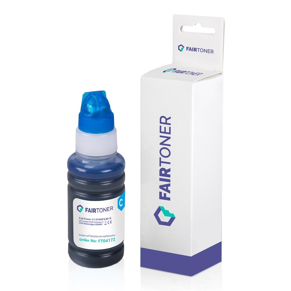 FairToner kompatibel für Epson Tintenpatrone C13T00P240 / 104 Cyan