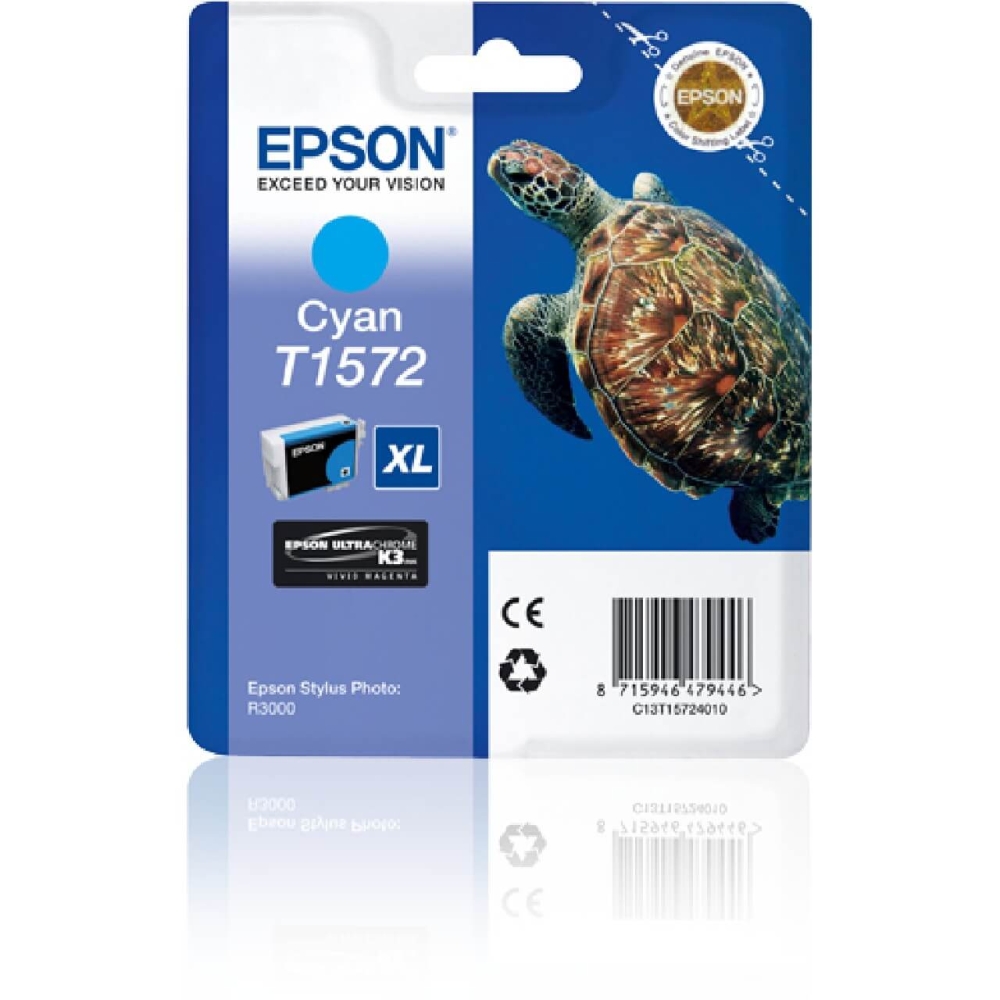Original Epson Tintenpatrone C13T15724010 / T1572 Cyan