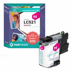 FairToner kompatibel für Brother Tintenpatrone LC-521M Magenta