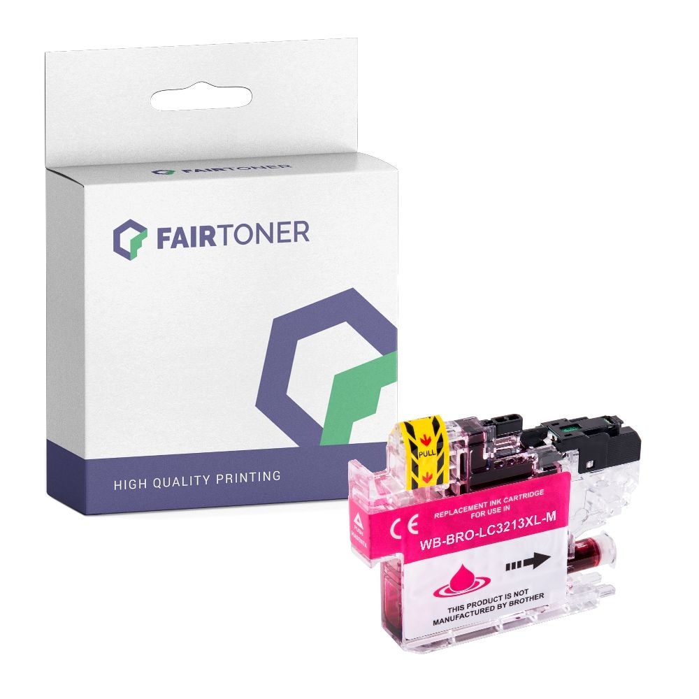 FairToner kompatibel für Brother Tintenpatrone LC-3213M Magenta [XL Füllmenge]