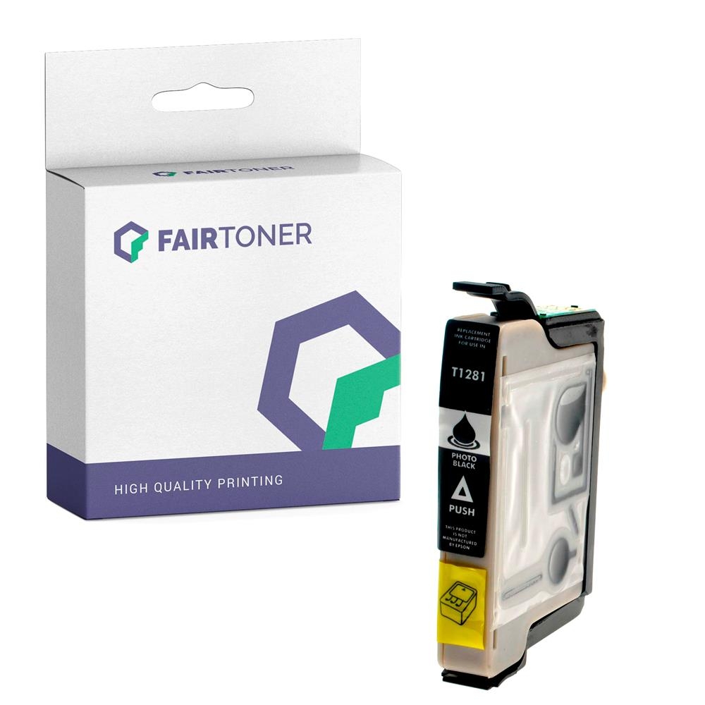 FairToner kompatibel für Epson Tintenpatrone C13T12814012 / T1281 Schwarz