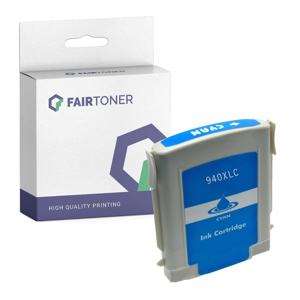 FairToner kompatibel für HP Tintenpatrone C4907AE / 940XL Cyan [XL Füllmenge]