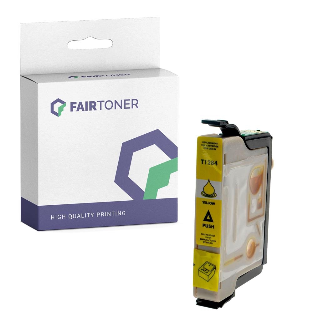 FairToner kompatibel für Epson Tintenpatrone C13T12844012 / T1284 Gelb