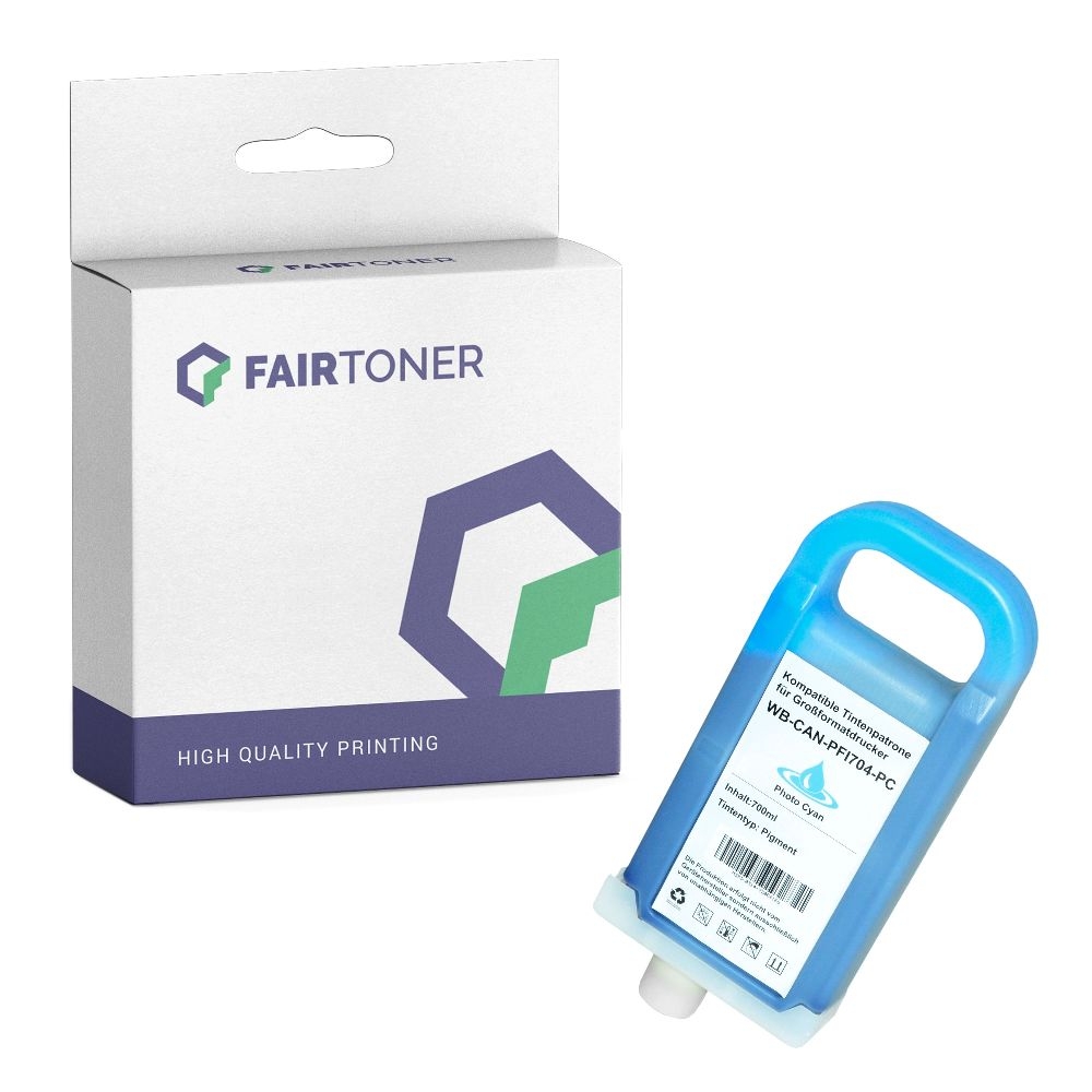 FairToner kompatibel für Canon Tintenpatrone 3865B005 / PFI-704PC Photo Cyan