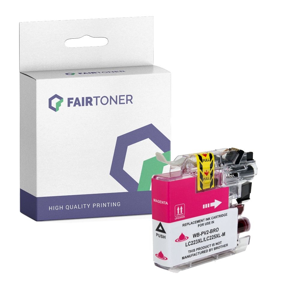 FairToner kompatibel für Brother Tintenpatrone LC-223M Magenta [XL Füllmenge]