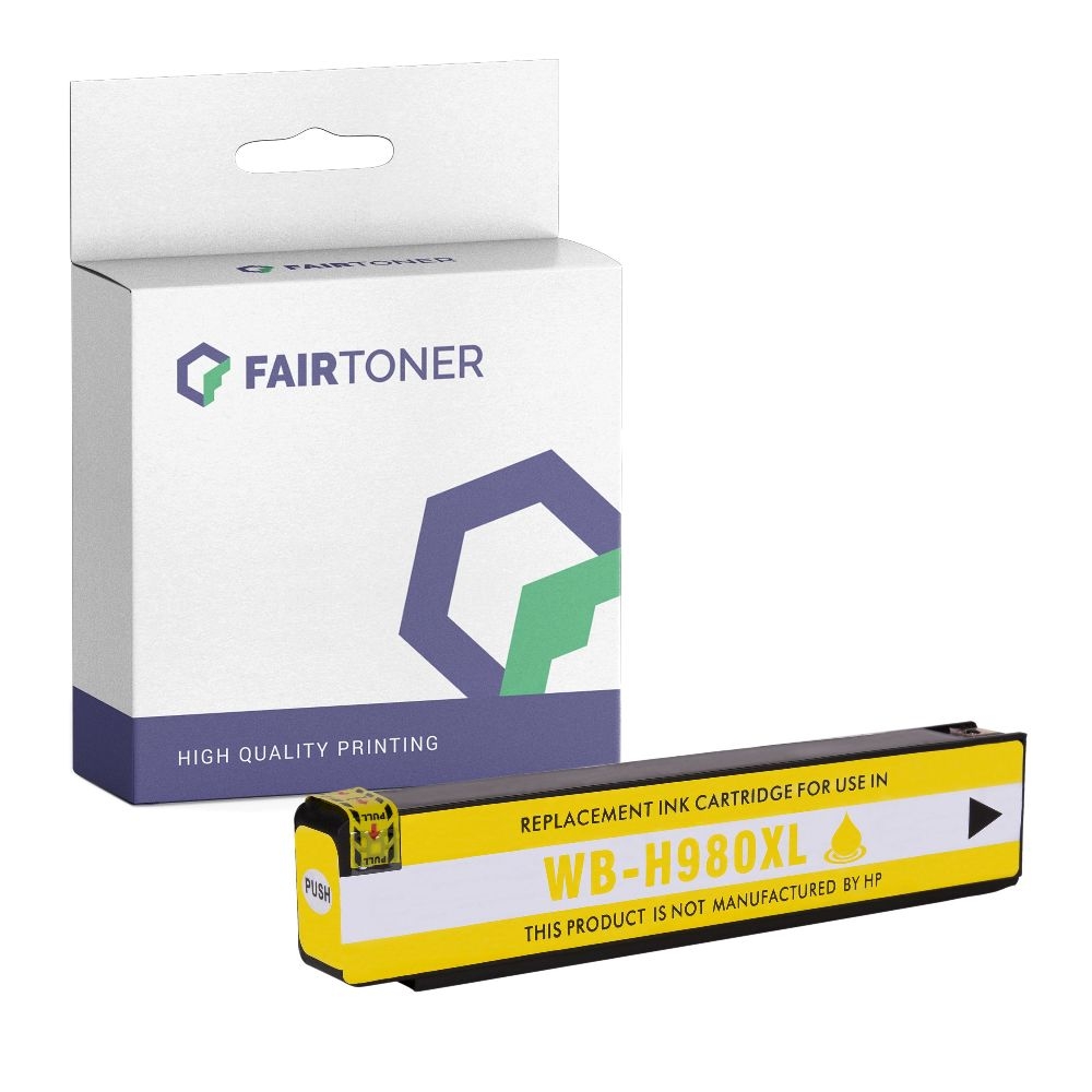 FairToner kompatibel für HP Tintenpatrone D8J09A / 980 Gelb