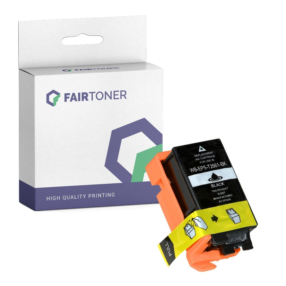 FairToner kompatibel für Epson Tintenpatrone C13T26614010 / 266 Schwarz