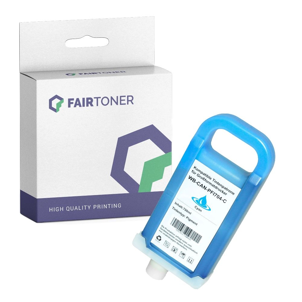 FairToner kompatibel für Canon Tintenpatrone 3862B005 / PFI-704C Cyan