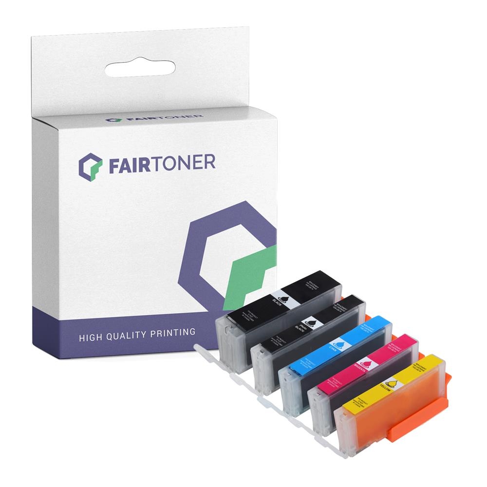 FairToner Set 5 Canon PGI520 CLI521 1xbk 1xpbkcmy