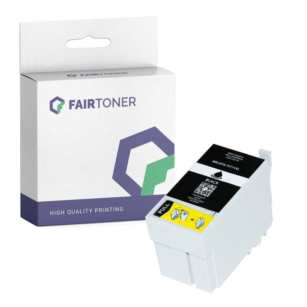 FairToner kompatibel für Epson Tintenpatrone C13T27114010 / 27XL Schwarz [XL Füllmenge]