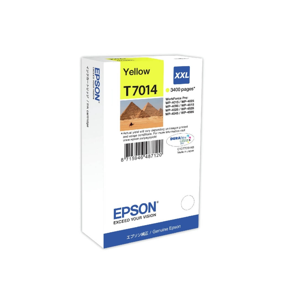 Original Epson Tintenpatrone C13T70144010 / T7014 Gelb