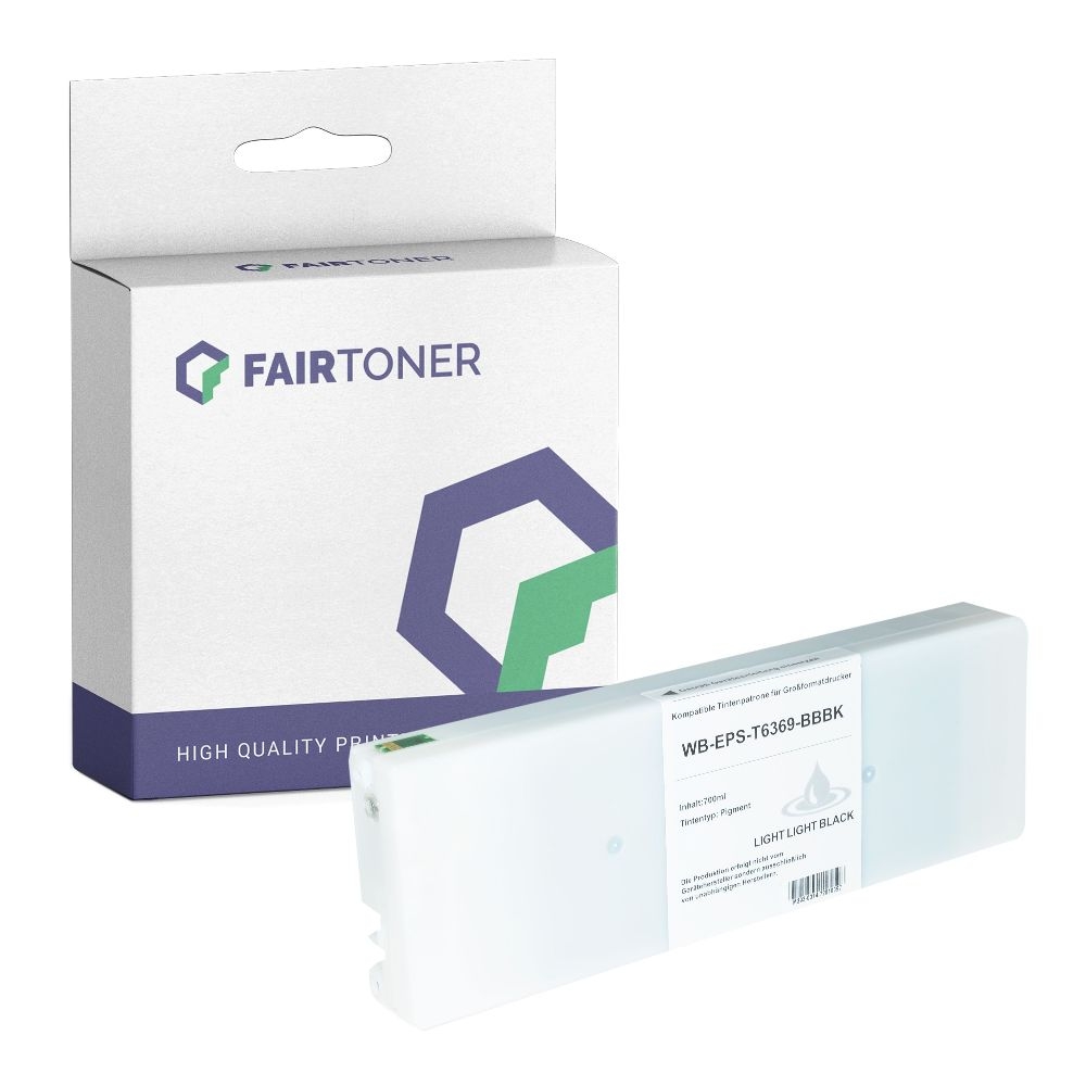 FairToner kompatibel für Epson Tintenpatrone C13T636900 / T6369 Schwarz Hell Hell