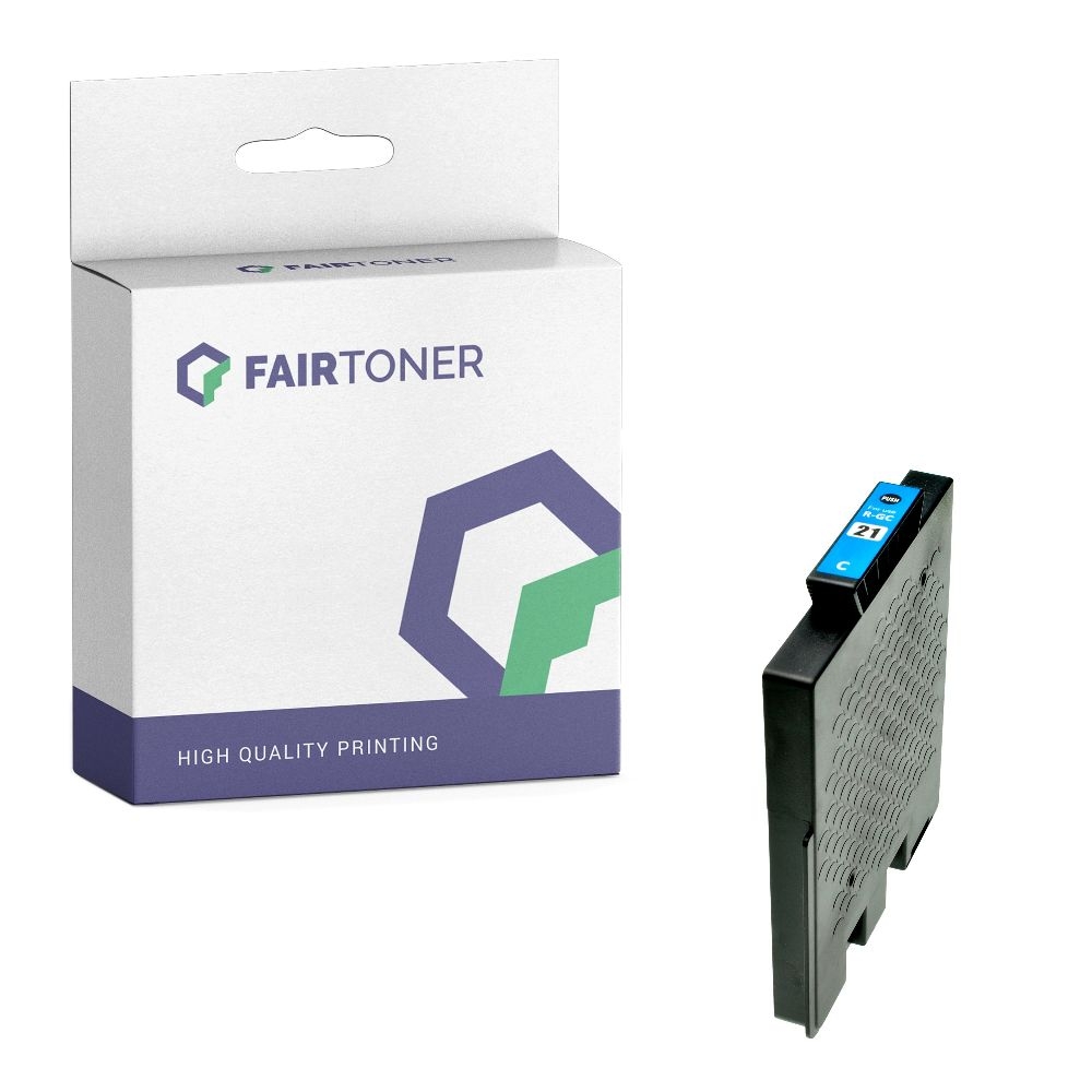 FairToner kompatibel für Ricoh Tintenpatrone 405533 / GC-21C Cyan