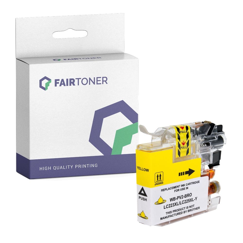 FairToner kompatibel für Brother Tintenpatrone LC-223Y Gelb [XL Füllmenge]