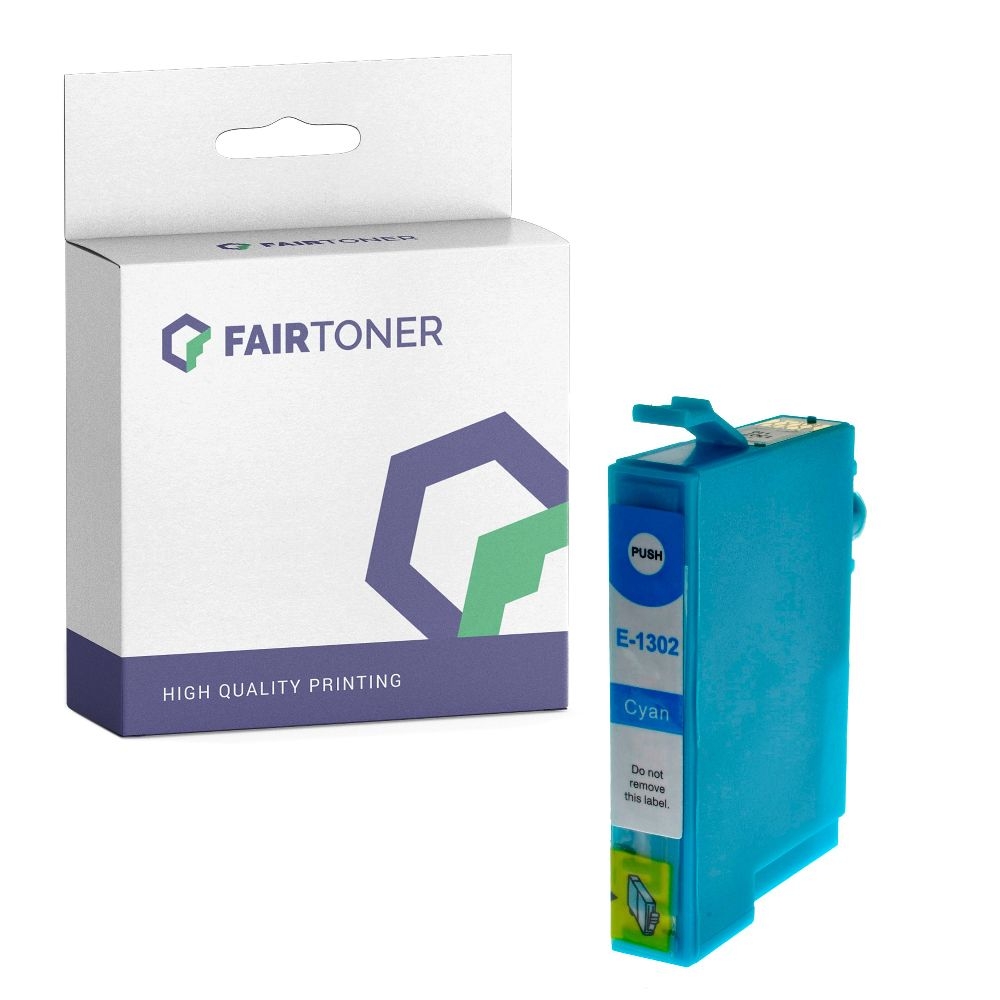 FairToner kompatibel für Epson Tintenpatrone C13T13024010 / T1302 Cyan