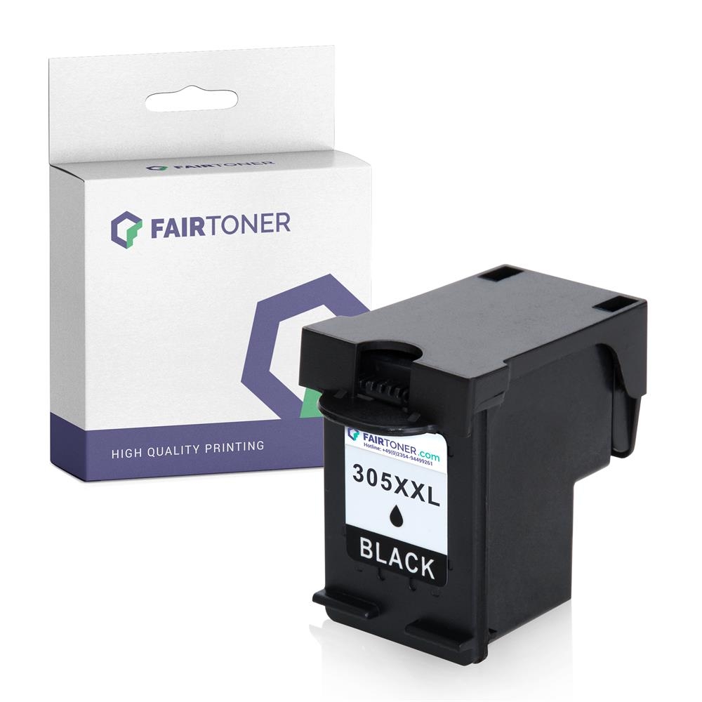 FairToner kompatibel für HP Tintenpatrone 3YM62AE / 305XL Schwarz [XL Füllmenge]
