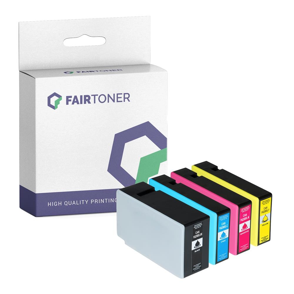 FairToner Set 4 Patronen Canon PGI2500 XL 1xbk 1xcmy
