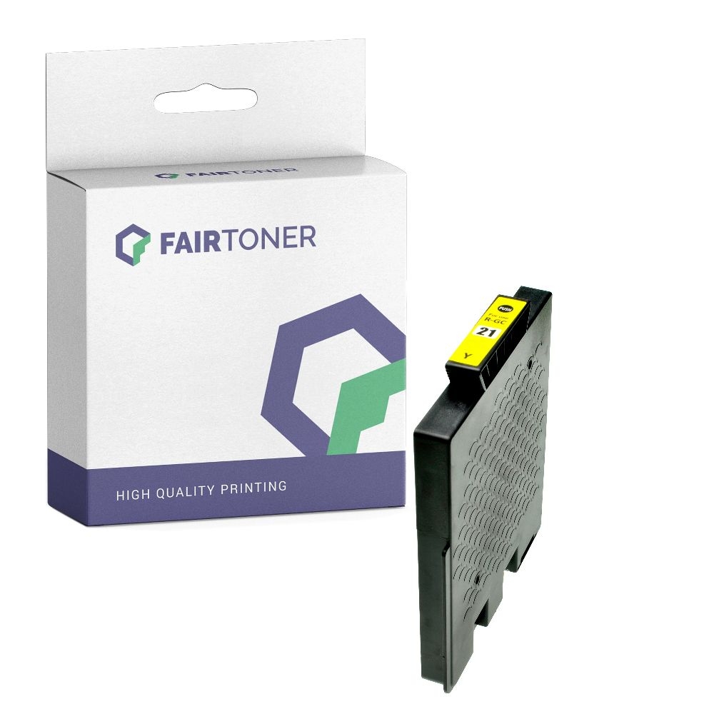 FairToner kompatibel für Ricoh Tintenpatrone 405535 / GC-21Y Gelb