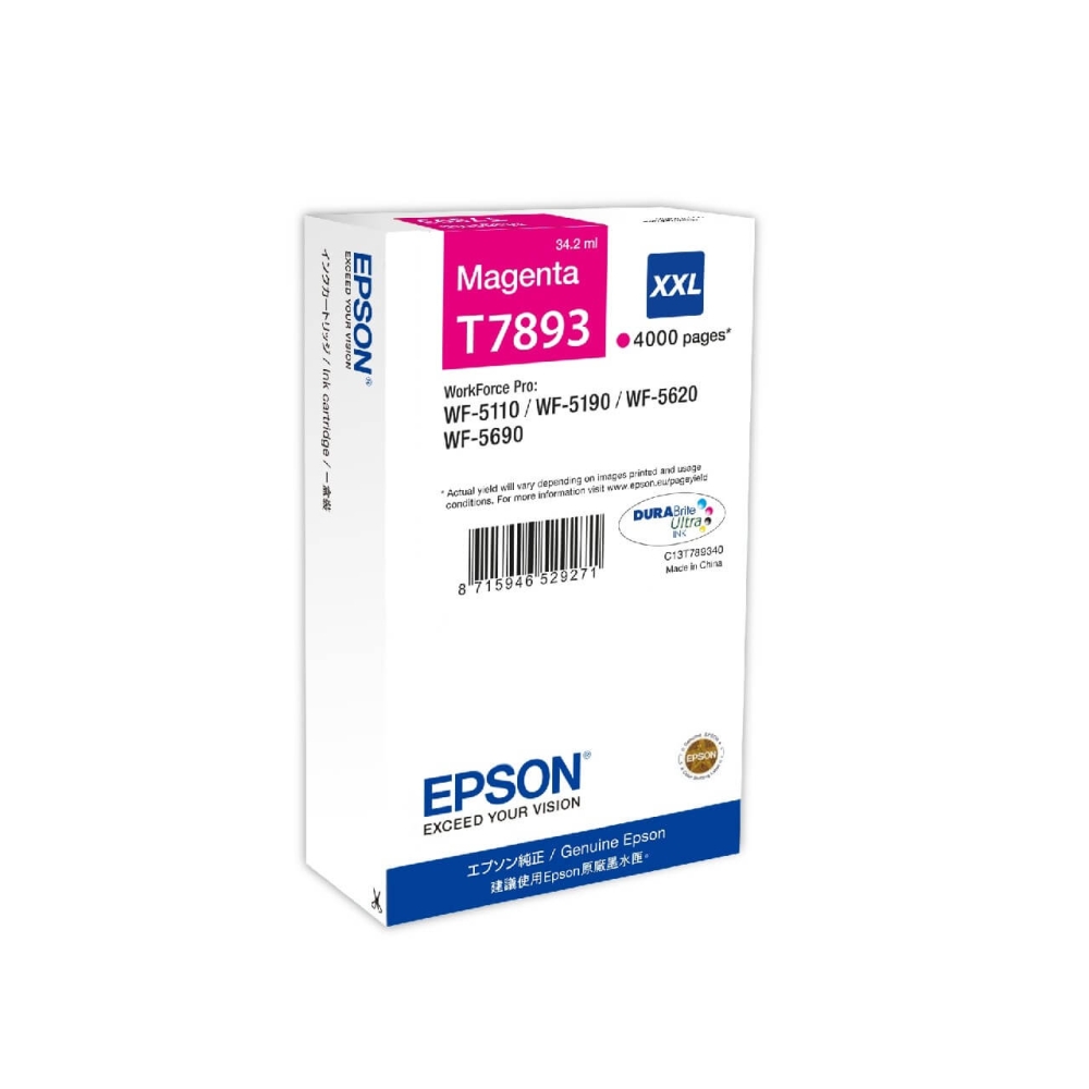 Original Epson Tintenpatrone C13T789340 / T7893 Magenta