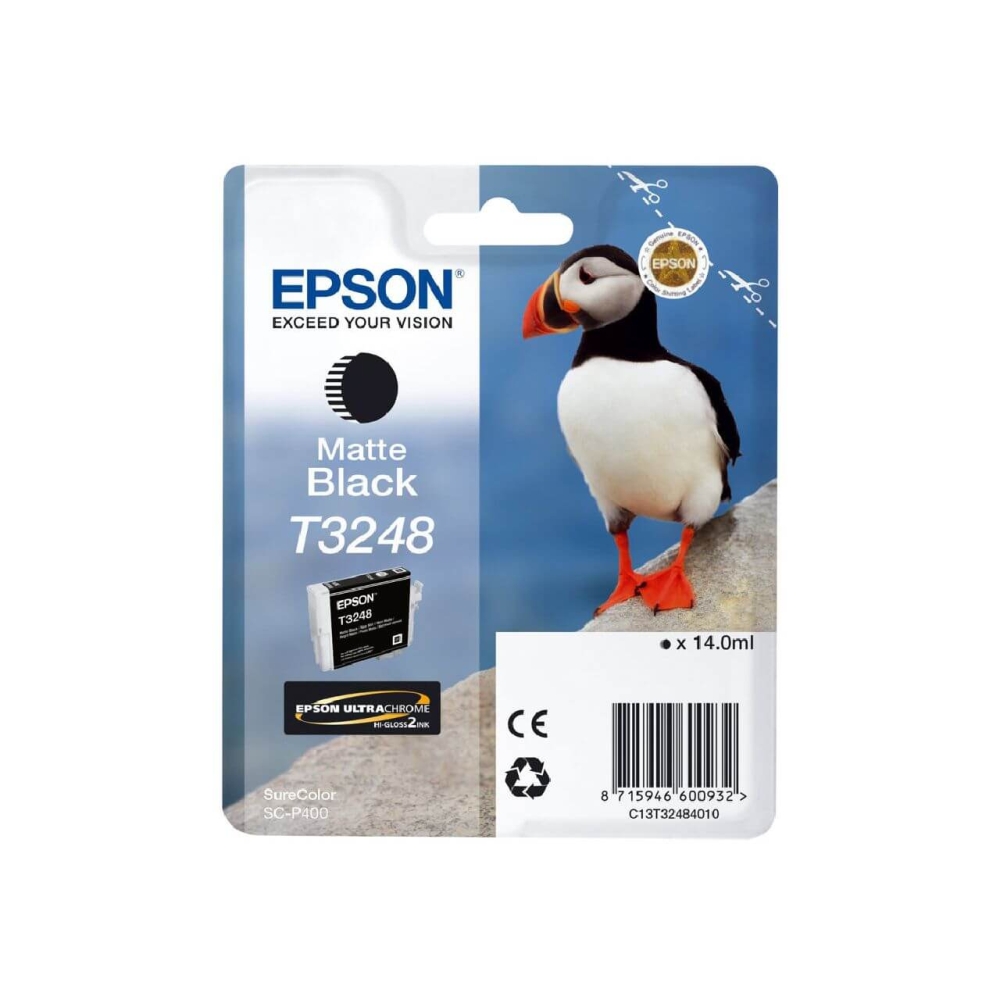 Original Epson Tintenpatrone C13T32484010 / T3248 Matt Schwarz