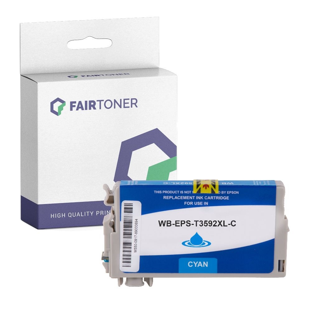 FairToner kompatibel für Epson Tintenpatrone C13T35824010 / 35 Cyan