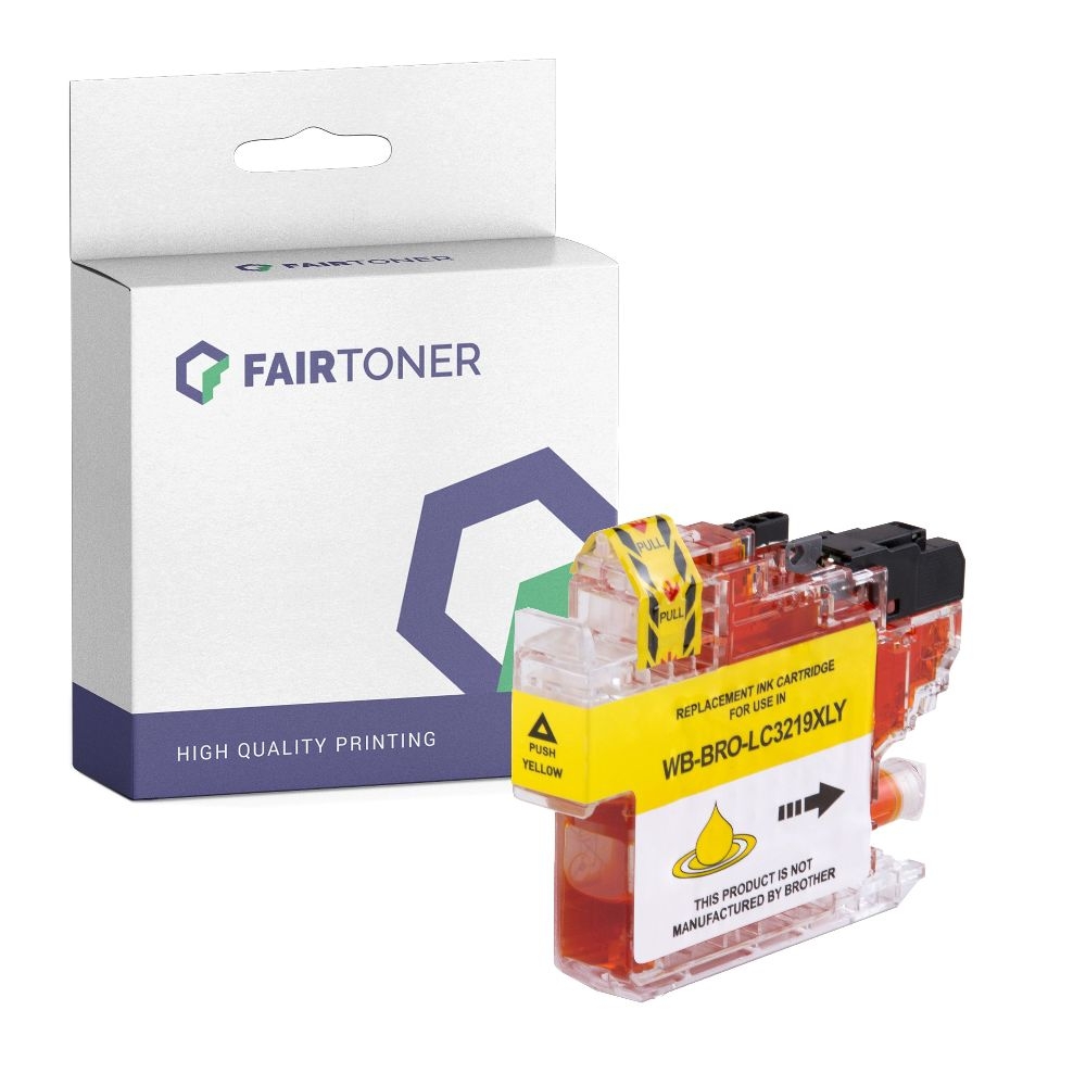 FairToner kompatibel für Brother Tintenpatrone LC-3219XLY Gelb [XL Füllmenge]