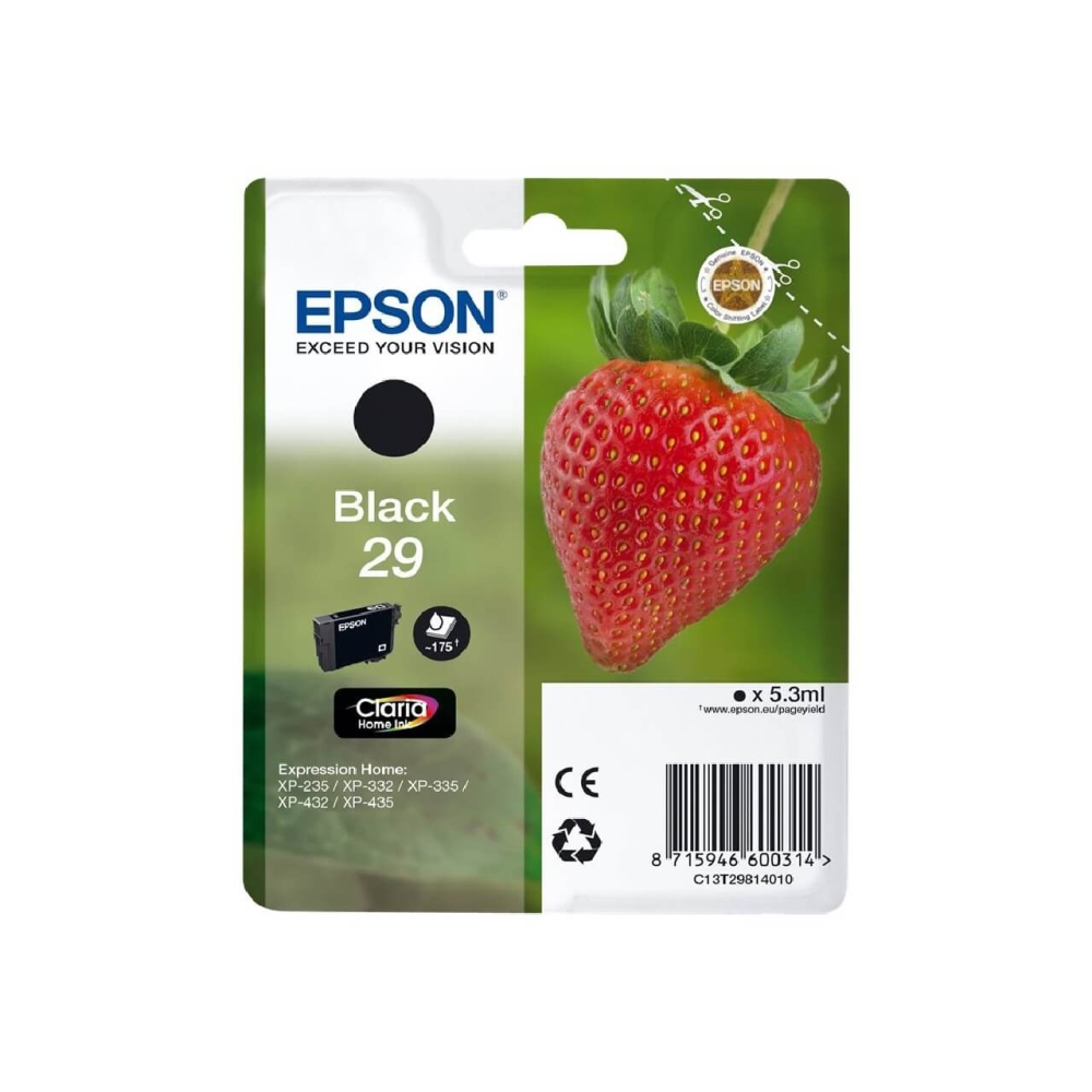 Original Epson Tintenpatrone C13T29814010 / 29 Schwarz