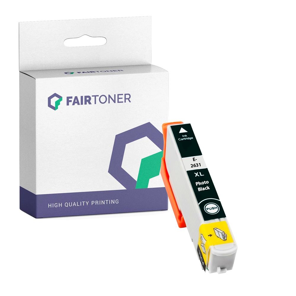 FairToner kompatibel für Epson Tintenpatrone C13T26314012 / 26XL Light Schwarz [XL Füllmenge]