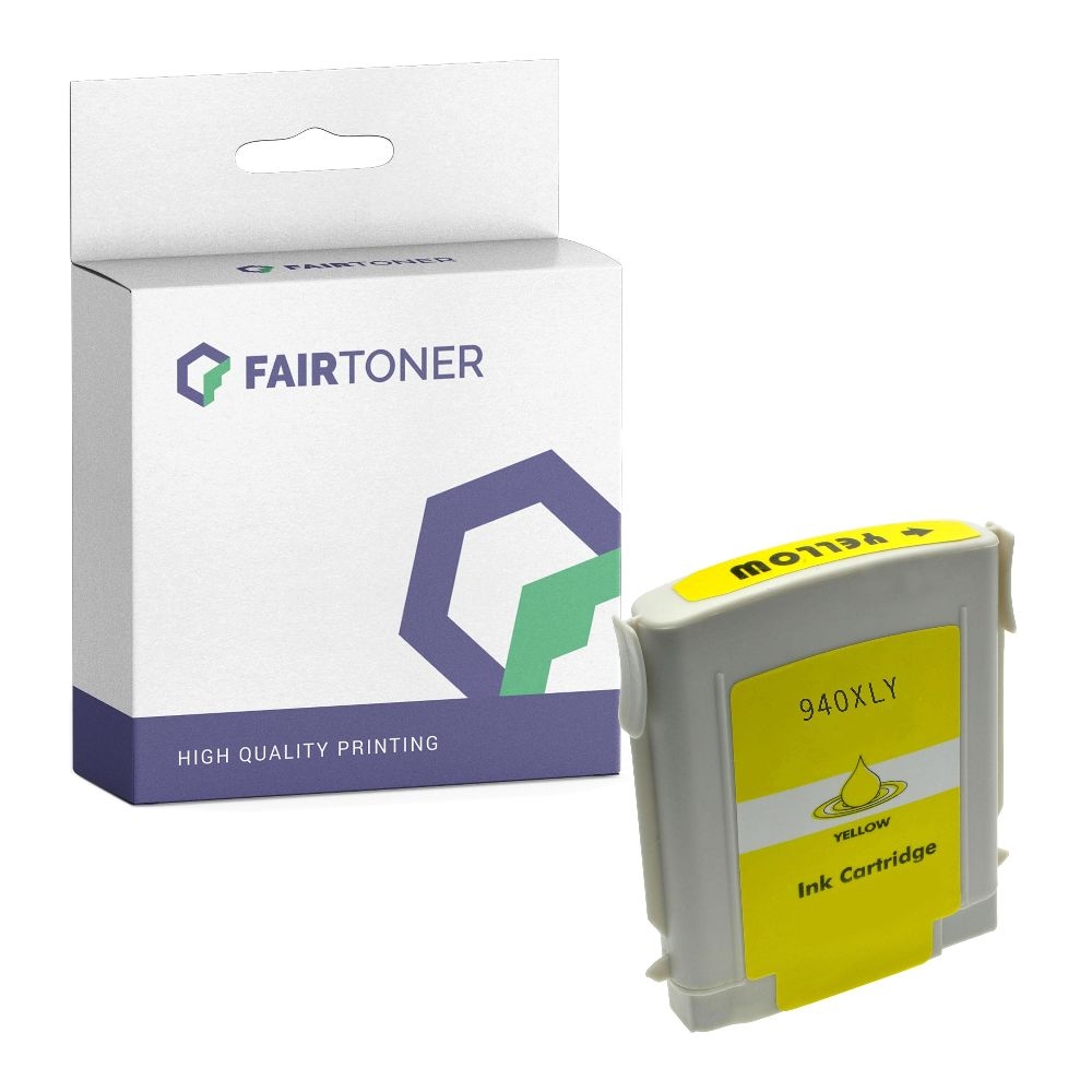 FairToner kompatibel für HP Tintenpatrone C4909AE / 940XL Gelb [XL Füllmenge]