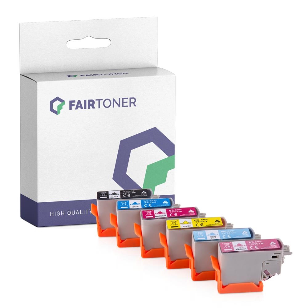 FairToner Set 6 Patronen Epson XP8500 378XL 1xbkcmylclm