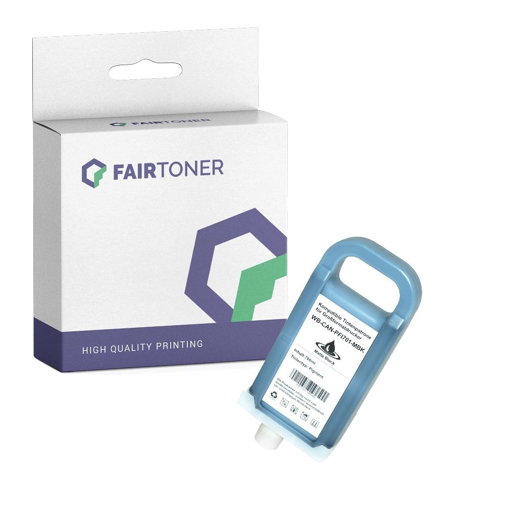 FairToner kompatibel für Canon Tintenpatrone 0899B001 / PFI-701MBK Matt Schwarz