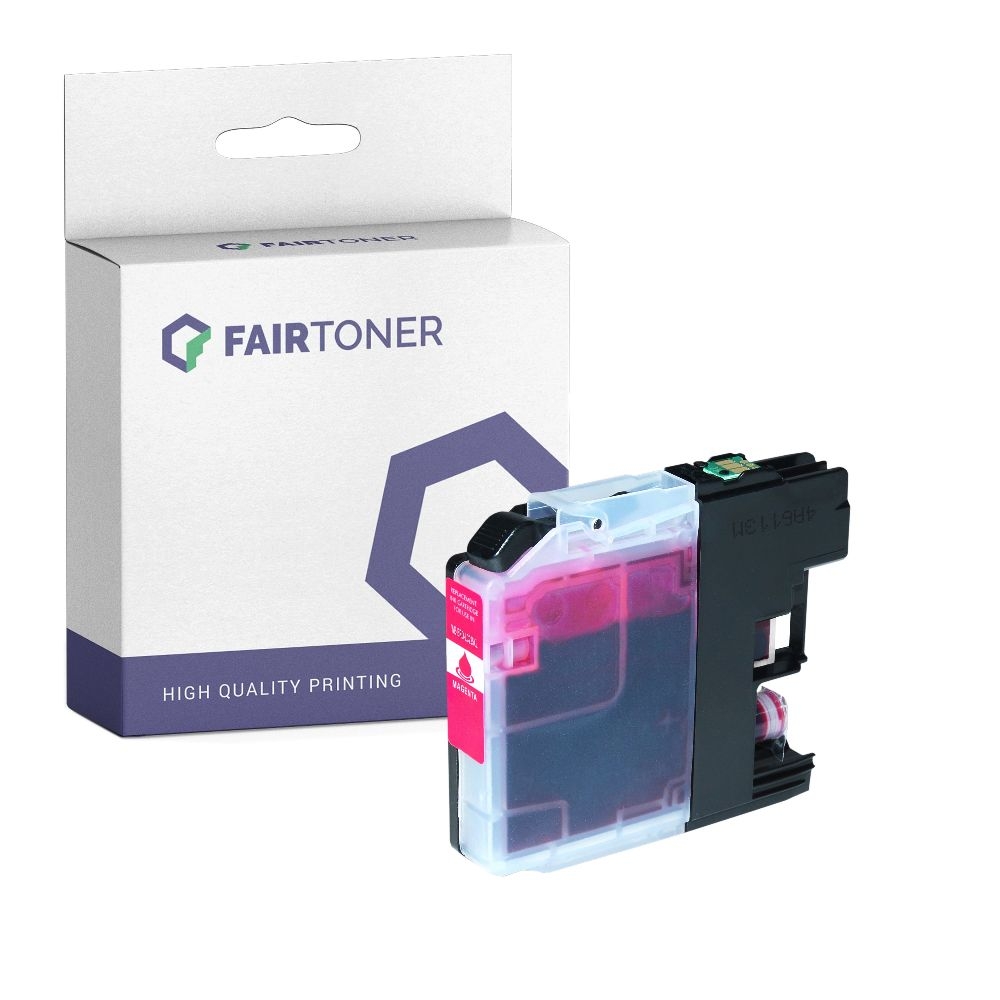 FairToner kompatibel für Brother Tintenpatrone LC-225XLM Magenta [XXL Füllmenge]