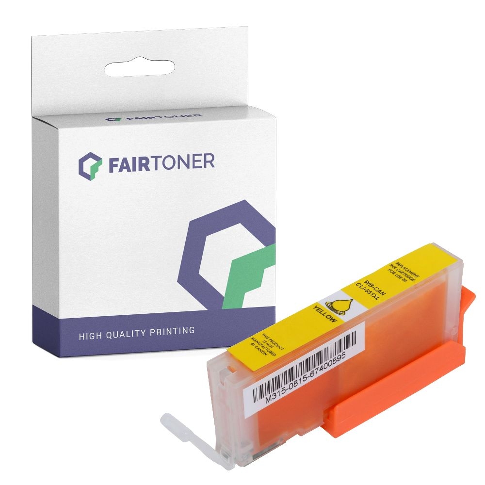 FairToner kompatibel für Canon Tintenpatrone 0334C001 / CLI-571YXL Gelb